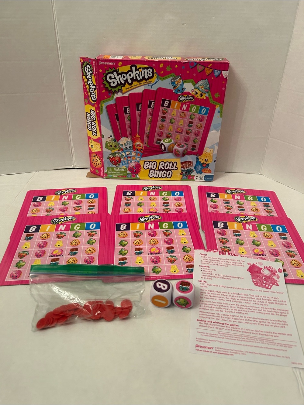 Shopkins Big Roll Bingo Game - Bright Pink Play Set